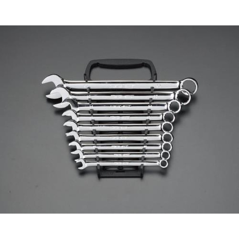 エスコ EA614CA-9 9本組/8-19mm片目片口スパナ(光沢仕上) 1個（ご注文単位1個）【直送品】