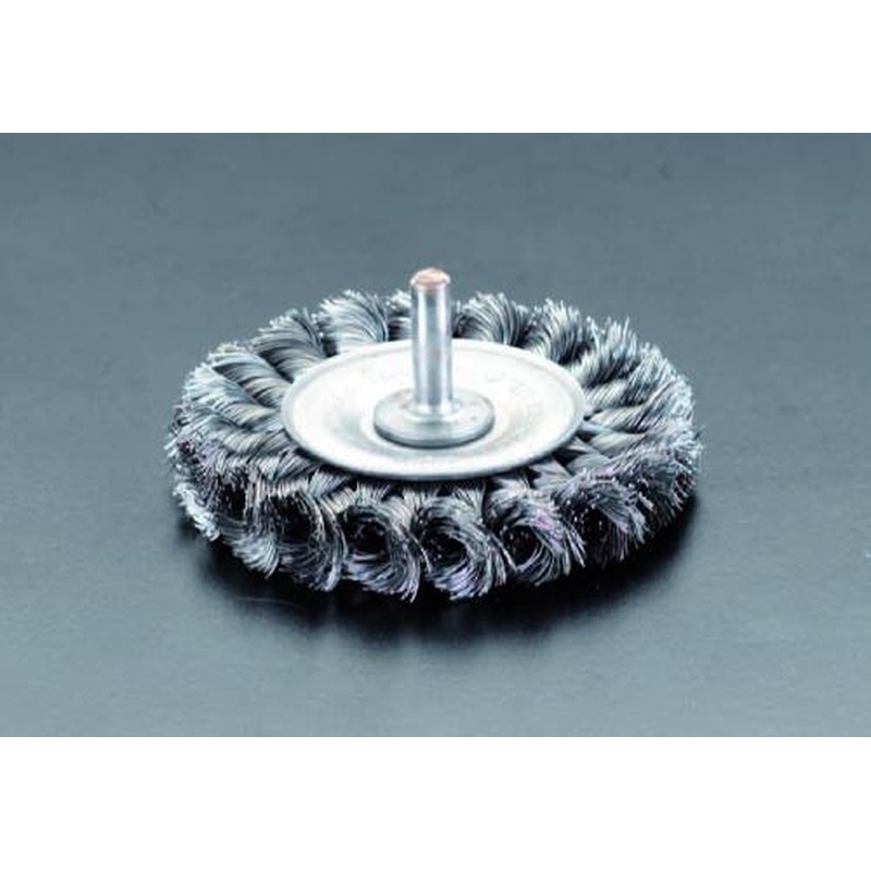 エスコ EA819BV-83A 75mm/6.4mm軸平型軸付ブラシ(スチール製) 1個（ご注文単位1個）【直送品】