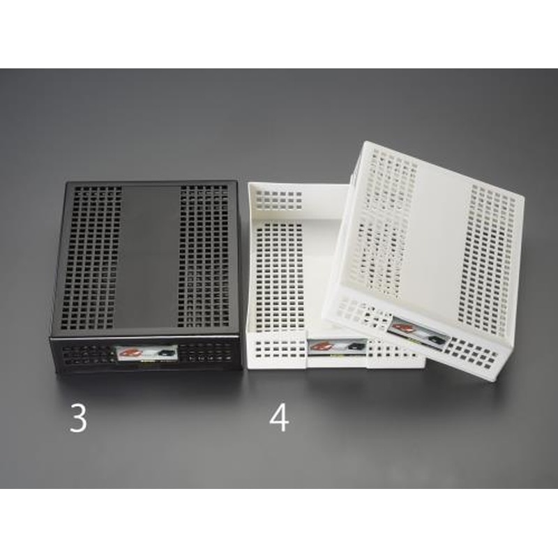 エスコ EA954TG-3 255x340x68mmシストレー・蓋付(黒) 1個（ご注文単位1個）【直送品】