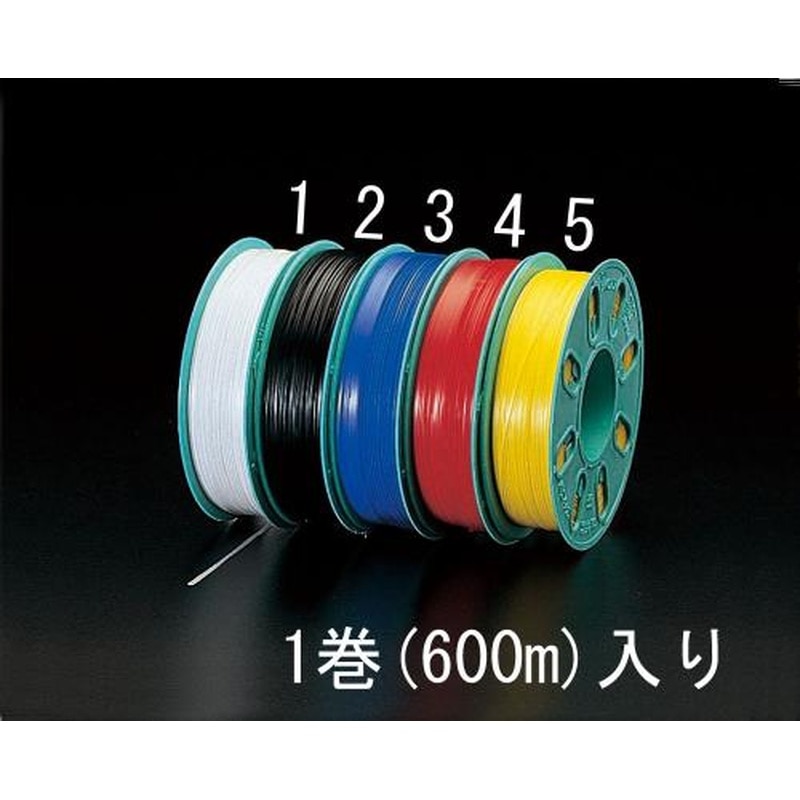 エスコ EA475VA-4 4.0mmx600mビニタイ(PVC製/赤) 1個（ご注文単位1個）【直送品】
