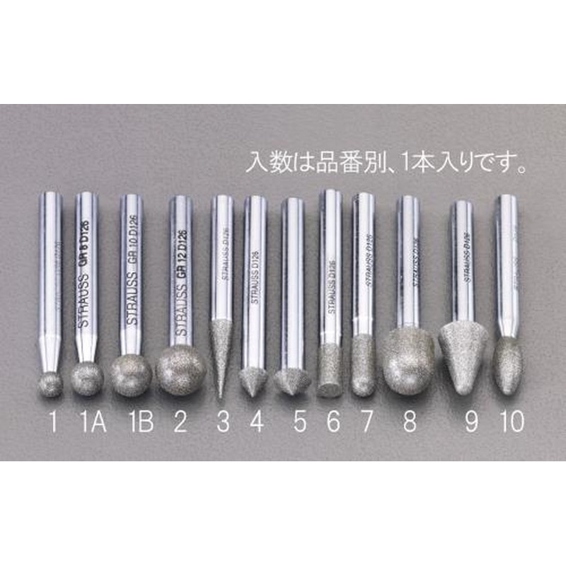 エスコ EA819DL-1 φ6.0mm/60mmダイヤモンドバー(丸/6mm軸) 1個（ご注文単位1個）【直送品】