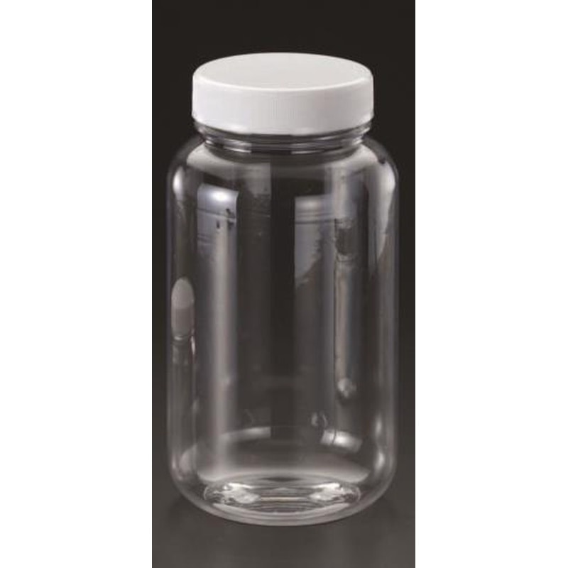 エスコ EA508A-4 φ95x185mm/1.0L広口ペット容器(中栓付) 1個（ご注文単位1個）【直送品】