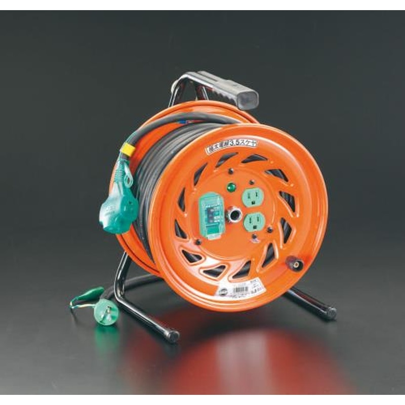 エスコ EA815DT-6 AC125V/32A/30m手元リール(極太/漏電遮断) 1個（ご注文単位1個）【直送品】