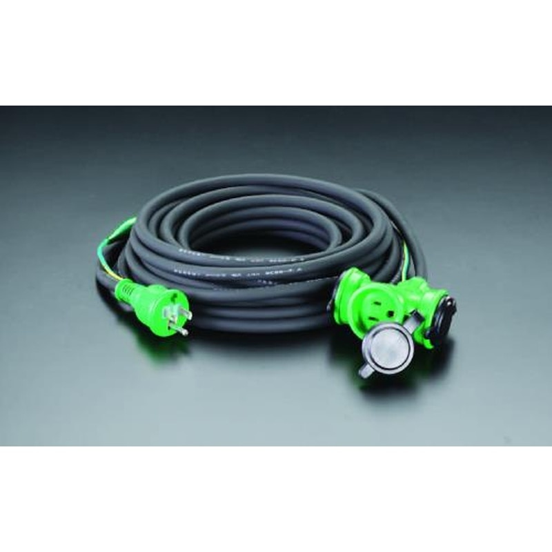 エスコ EA815GA-31 AC125V/15A/10m延長コード(防雨型/黒) 1個（ご注文単位1個）【直送品】