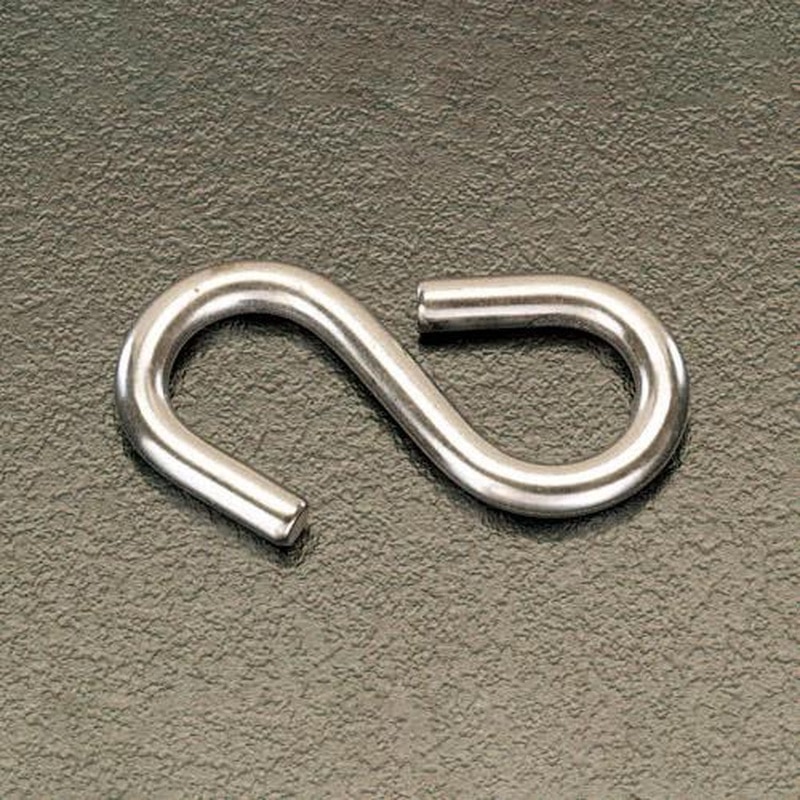 エスコ EA638EG-9 52x5.0mmSフック(ステンレス製/5個) 1個(ご注文単位1個)【直送品】