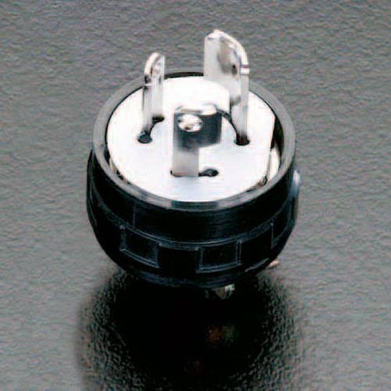 エスコ EA940BW-0 AC125V/15A引掛プラグ(接地2P) 1個(ご注文単位1個)【直送品】
