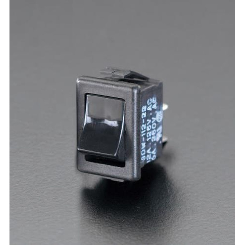 エスコ EA940DH-8 125V/12Aロッカースイッチ(黒) 1個（ご注文単位1個）【直送品】