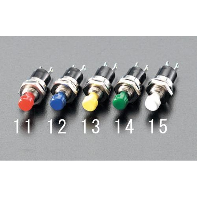 エスコ EA940DJ-15 125V/500mAプッシュスイッチ(白) 1個(ご注文単位1個)【直送品】