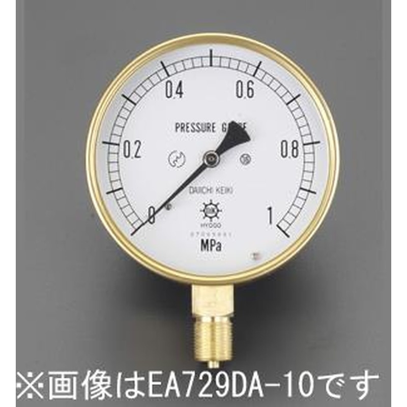エスコ EA729DA-6 G3/8”/75mm/0-0.6MPa圧力計 1個（ご注文単位1個）【直送品】