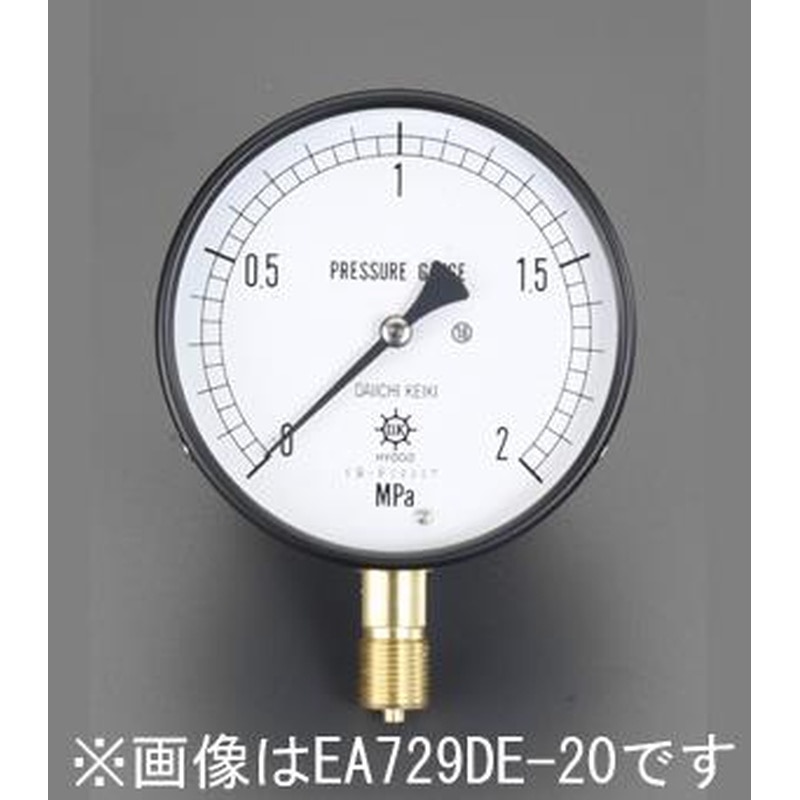 エスコ EA729DF-6 G3/8”/100mm/0-0.6MPa圧力計 1個（ご注文単位1個）【直送品】