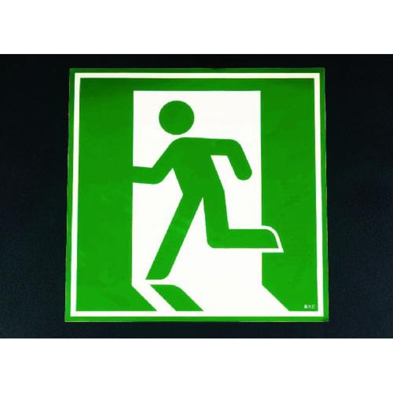 エスコ EA983AH-11 480x480mm［蓄光式]ドア用避難表示 1個（ご注文単位1個）【直送品】