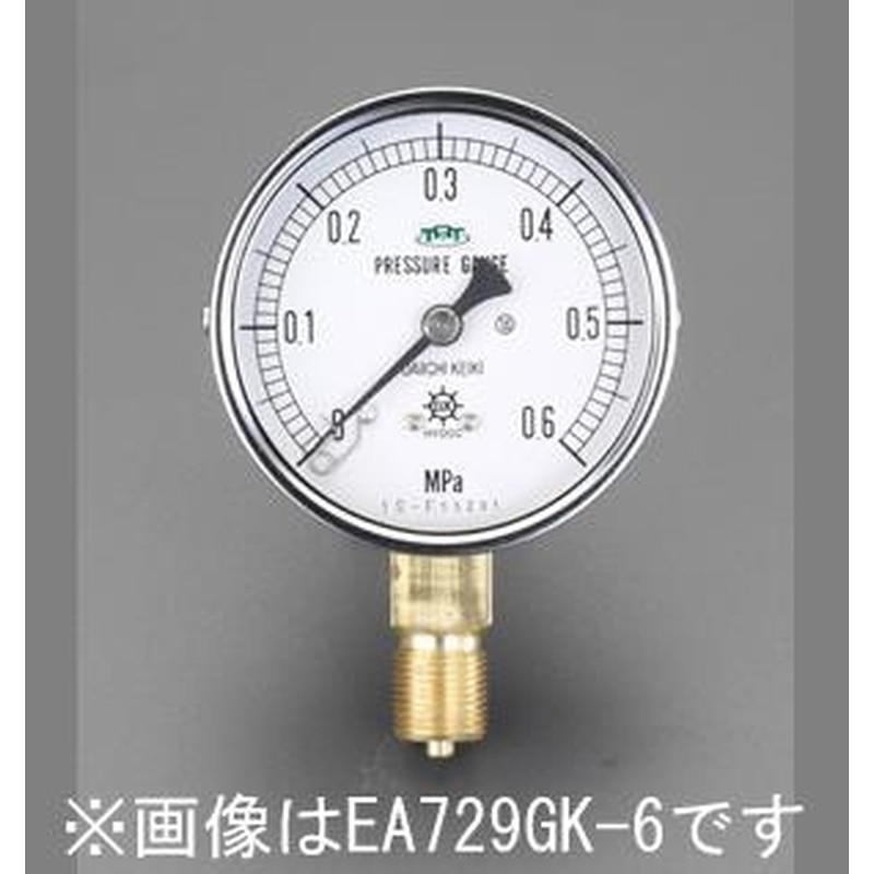 エスコ EA729GK-100 60mm/0-10MPa圧力計(耐脈動圧形) 1個（ご注文単位1個）【直送品】