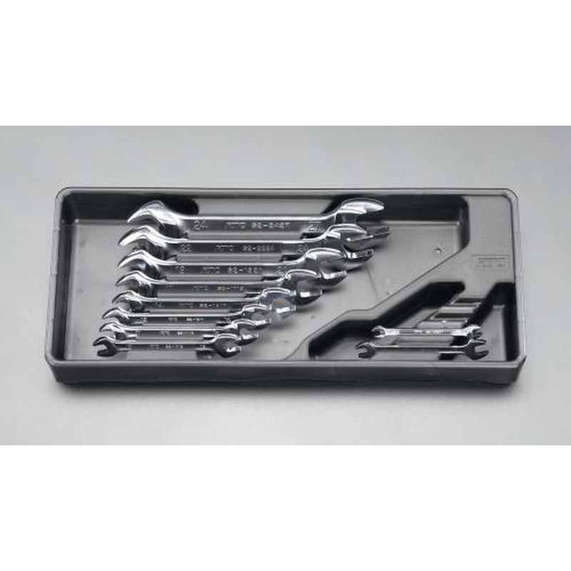 エスコ EA615BK-2 10本組/5.5-27mm両口スパナ 1個（ご注文単位1個）【直送品】