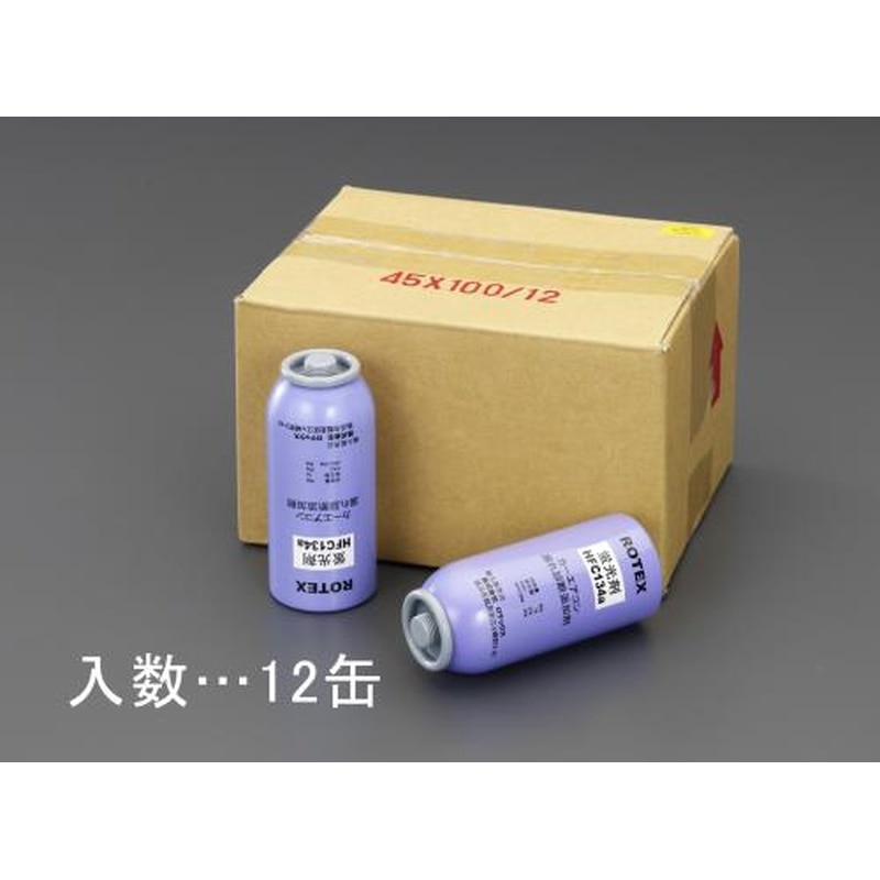 エスコ EA994MK-12[R134a]蛍光剤入サービス缶(12本) 1個（ご注文単位1個）【直送品】