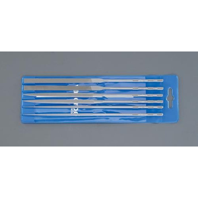 エスコ EA521VL-8 200mm精密やすり(平・半丸・丸-6本/粗・中目) 1個（ご注文単位1個）【直送品】