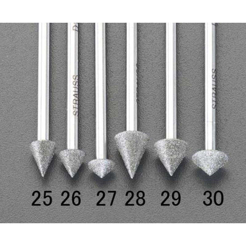エスコ EA819DG-28 8.0mm/45゜/55mmダイヤモンドバー(傘型/3mm軸) 1個（ご注文単位1個）【直送品】