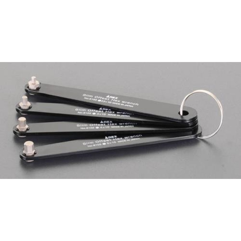 エスコ EA573AX 4本組［Hexagon]キーレンチ(極短) 1個（ご注文単位1個）【直送品】