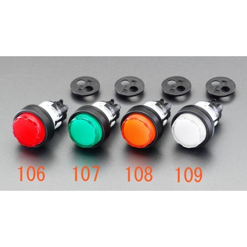 エスコ EA940DB-109 AC/DC24VLED表示灯(白) 1個(ご注文単位1個)【直送品】