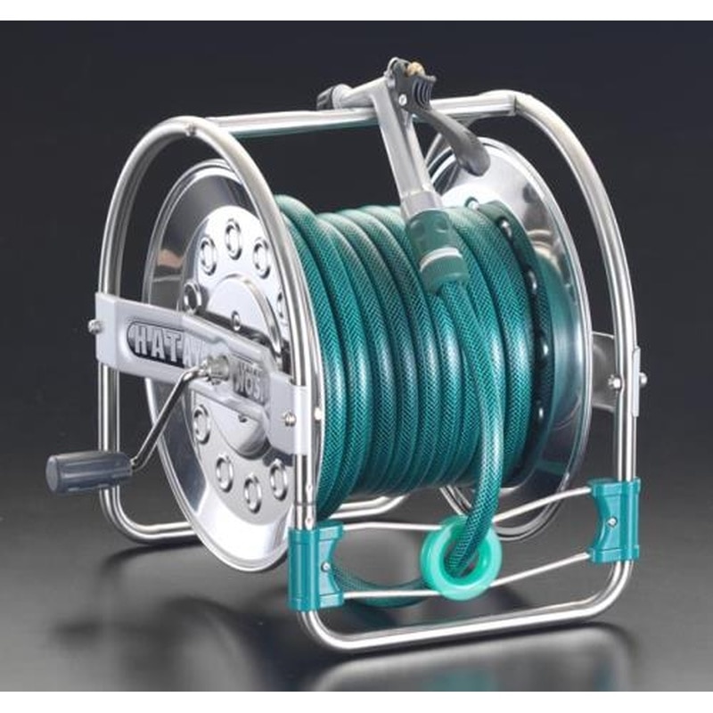 エスコ EA124HB-2 12/17mmx21m散水ホースリール(ステンレス製) 1個(ご注文単位1個)【直送品】