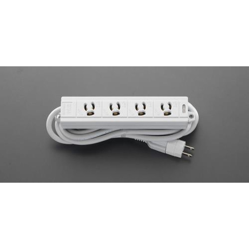 エスコ EA815GL-37 AC125V/15Ax3mタップ(4口・ヌケドメ・マグネット付) 1個（ご注文単位1個）【直送品】