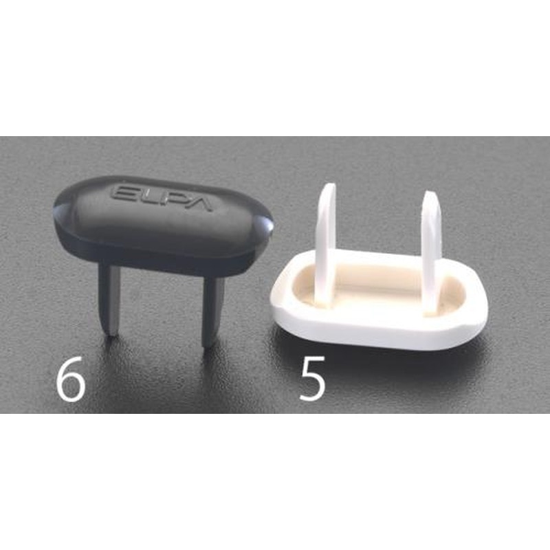 エスコ EA815HZ-6 安全キャップ/2Pコンセント用(ダークグレー/6個) 1個(ご注文単位1個)【直送品】