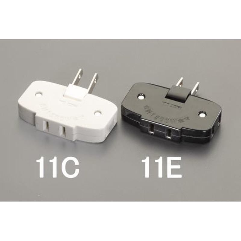 エスコ EA940CD-11C AC125V/15A薄型可動タップ(白) 1個(ご注文単位1個)【直送品】