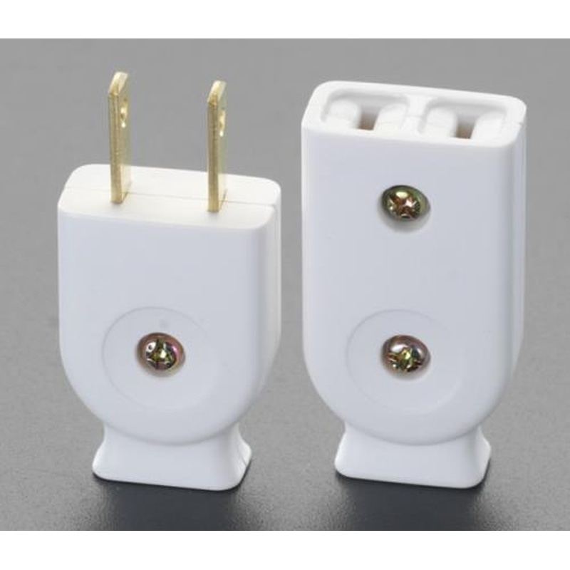 エスコ EA940C-12W AC125V/15A平型コネクターセット(白) 1個（ご注文単位1個）【直送品】