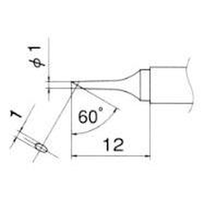 エスコ EA304AG-9 1.0mm交換用こて先 1個（ご注文単位1個）【直送品】