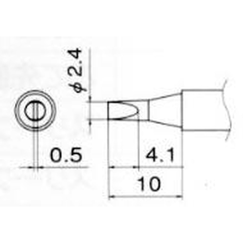 エスコ EA304AG-14 2.4mm交換用こて先 1個（ご注文単位1個）【直送品】