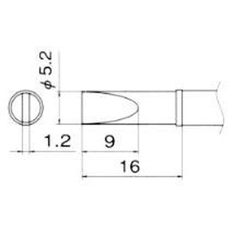 エスコ EA304AG-20 5.2mm交換用こて先 1個（ご注文単位1個）【直送品】