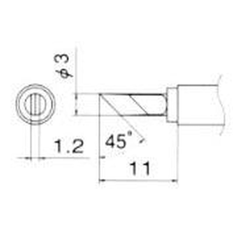 エスコ EA304AG-31 3.0mm交換用こて先 1個（ご注文単位1個）【直送品】