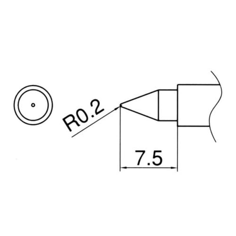 エスコ EA304HE-1 R0.2mmこて先(EA304HE用) 1個（ご注文単位1個）【直送品】