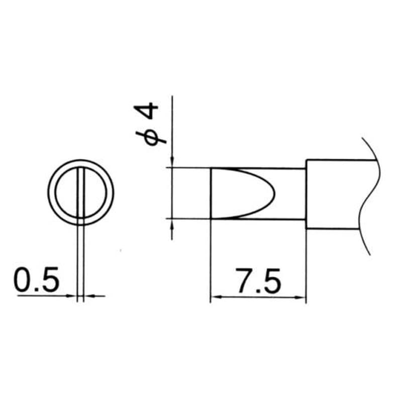 エスコ EA304HE-2 4.0mmこて先(EA304HE用) 1個（ご注文単位1個）【直送品】