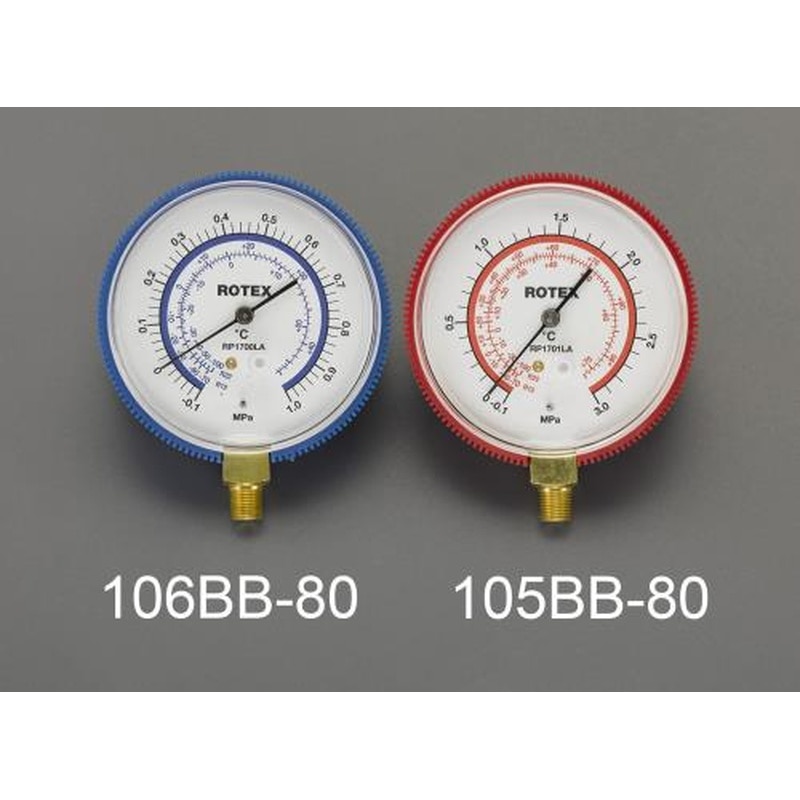 エスコ EA106BB-80[R12・R22・R502]φ80mm連成計 1個（ご注文単位1個）【直送品】