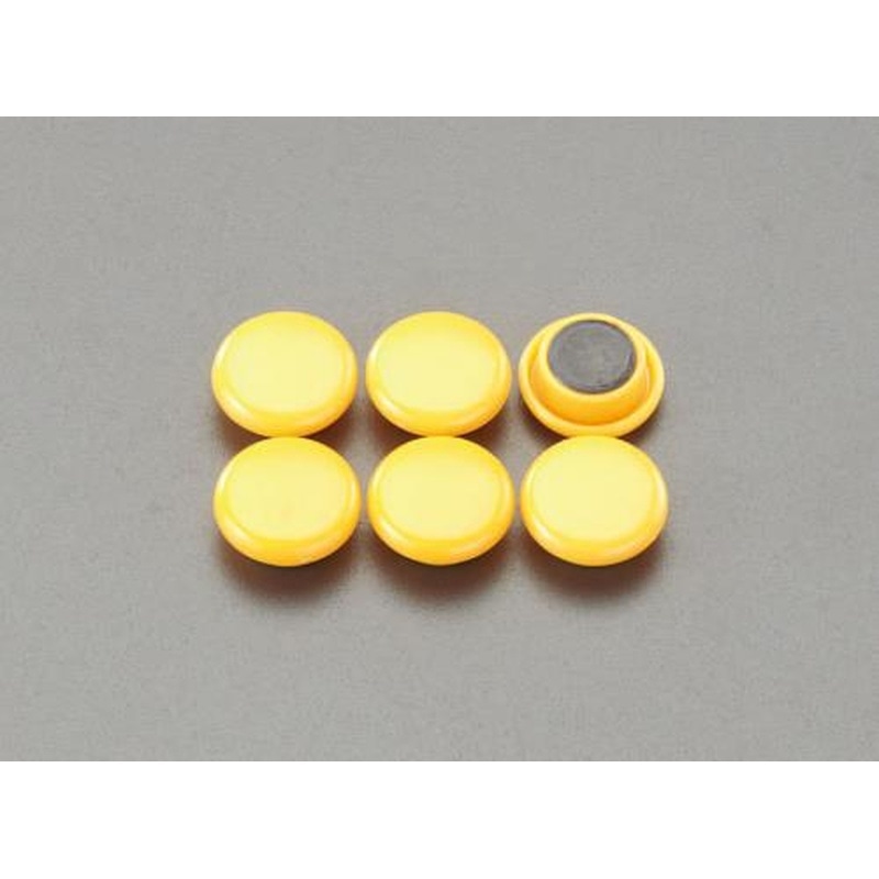 エスコ EA762FG-17 φ20mmマグネット(黄/6個) 1個（ご注文単位1個）【直送品】
