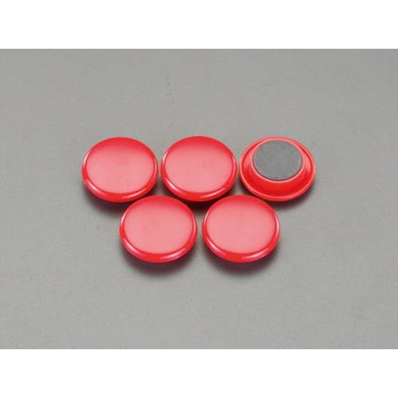 エスコ EA762FG-25 φ30mmマグネット(赤/5個) 1個（ご注文単位1個）【直送品】