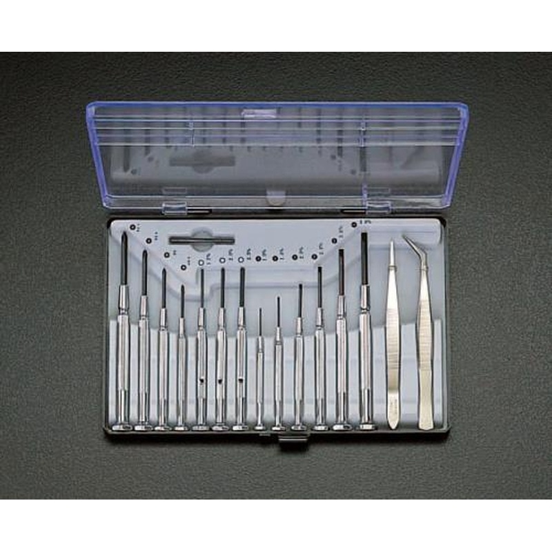 エスコ EA552GL 15本組［＋-Hex]ドライバー(精密用) 1個（ご注文単位1個）【直送品】