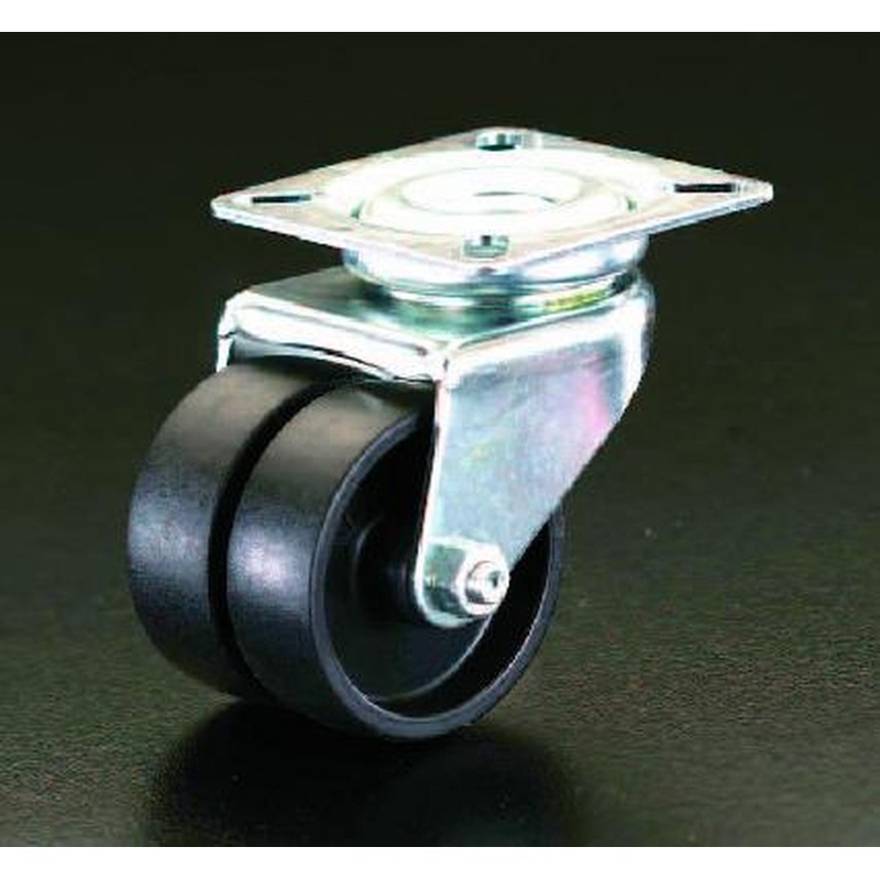 エスコ EA986GR-50 50mmキャスター(自在金具・ツインホイール) 1個（ご注文単位1個）【直送品】