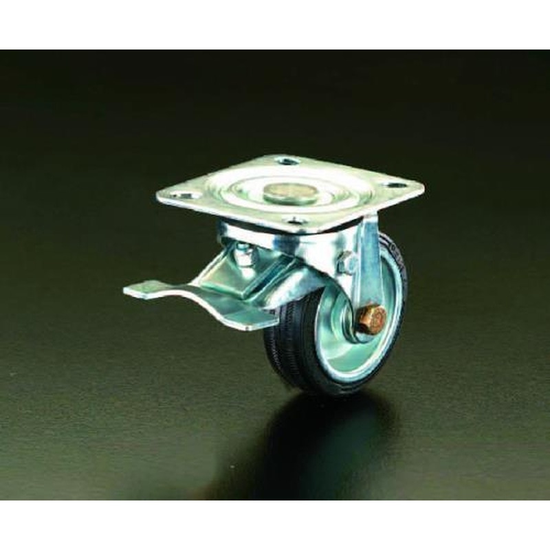 エスコ EA986HC-200 200mmキャスター(自在金具・前輪ブレーキ付) 1個（ご注文単位1個）【直送品】