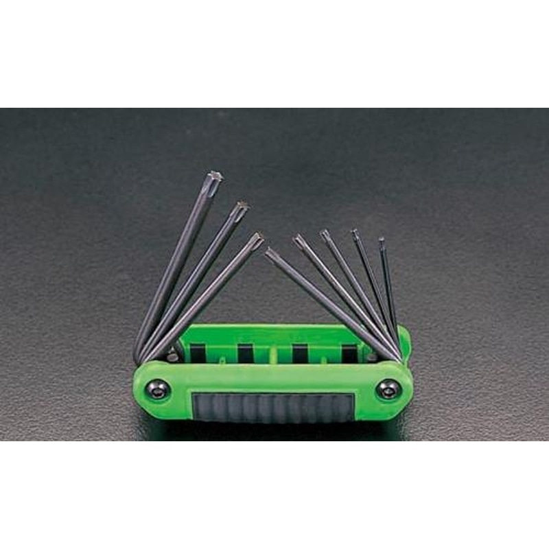 エスコ EA573BT-25 T6-T25/8本組［Torx]キーレンチ(折込式) 1個（ご注文単位1個）【直送品】