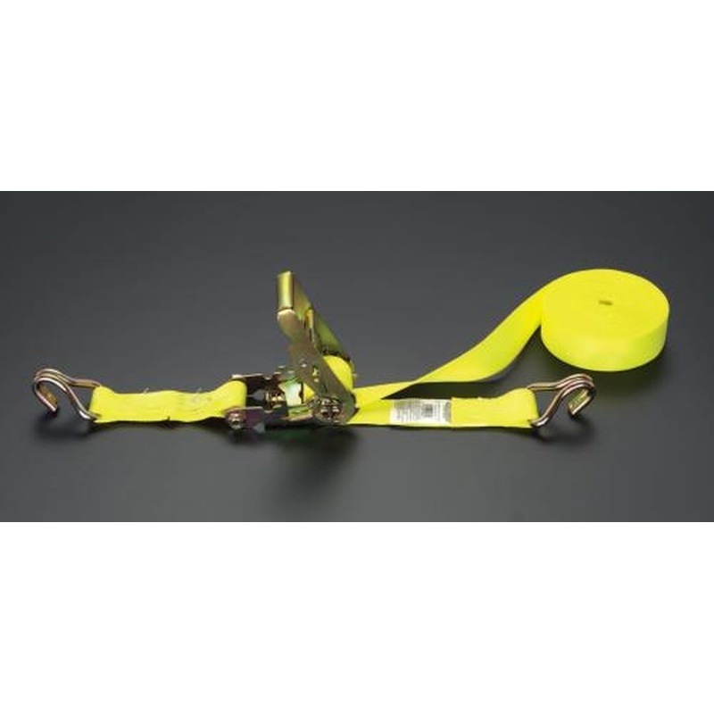 エスコ EA982BC-2 1500kg/50mmx8mベルト荷締機(ラチェット式/黄) 1個（ご注文単位1個）【直送品】