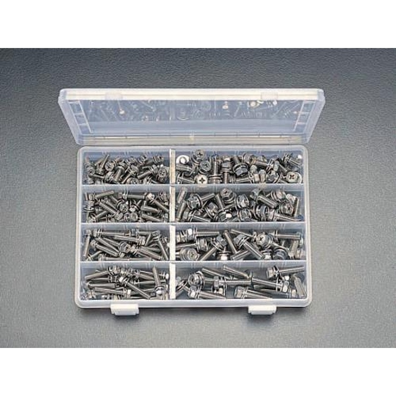 エスコ EA949SM M6-M8六角頭小ねじセット(ステンレス製) 1個（ご注文単位1個）【直送品】