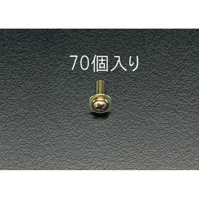 エスコ EA949GK-44 M4x16mm鍋頭小ねじ(ワッシャーヘッドクロメート/70本) 1個（ご注文単位1個）【直送品】