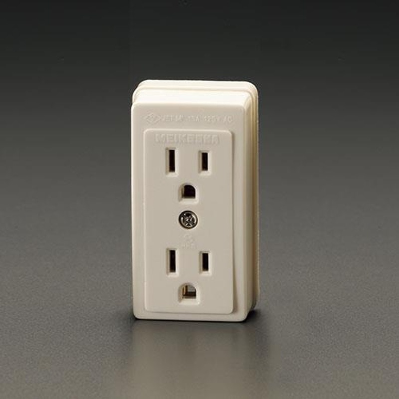 エスコ EA940CJ-2 125V/15A接地形コンセント(2口/接地2P) 1個(ご注文単位1個)【直送品】