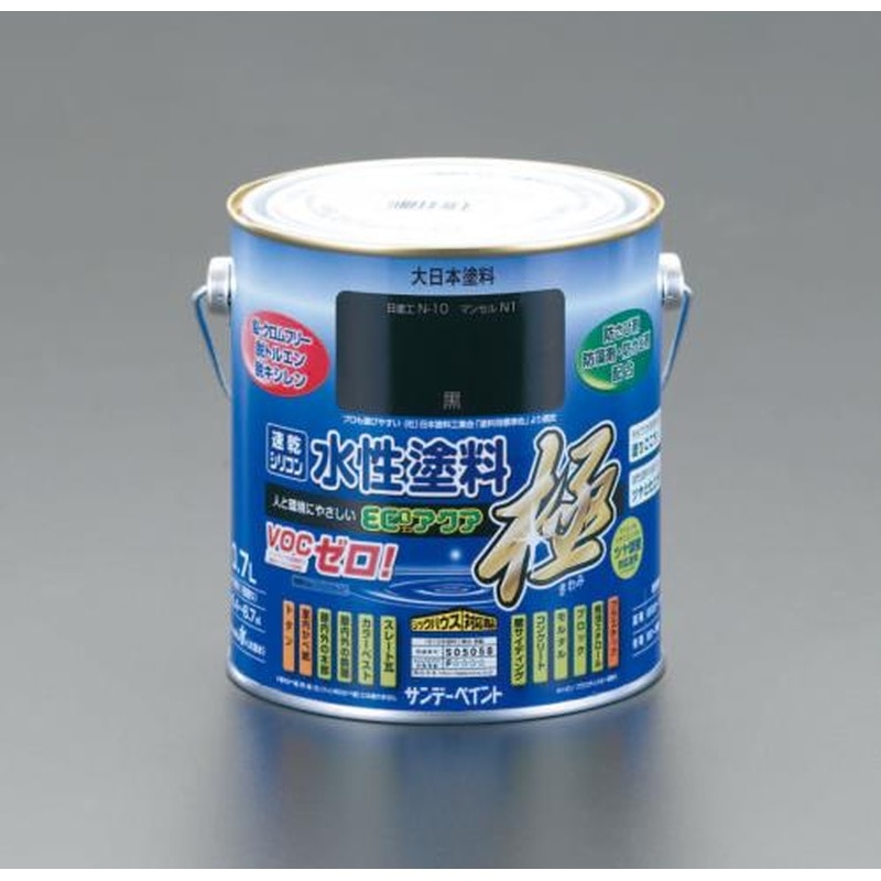 エスコ EA942E-15 0.7L［水性]多目的塗料(黒) 1個（ご注文単位1個）【直送品】