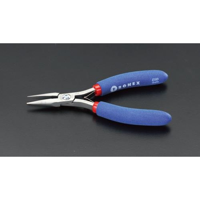 エスコ EA535B-1 138mm精密用プライヤー(ESD/半丸/バネ付) 1個(ご注文単位1個)【直送品】