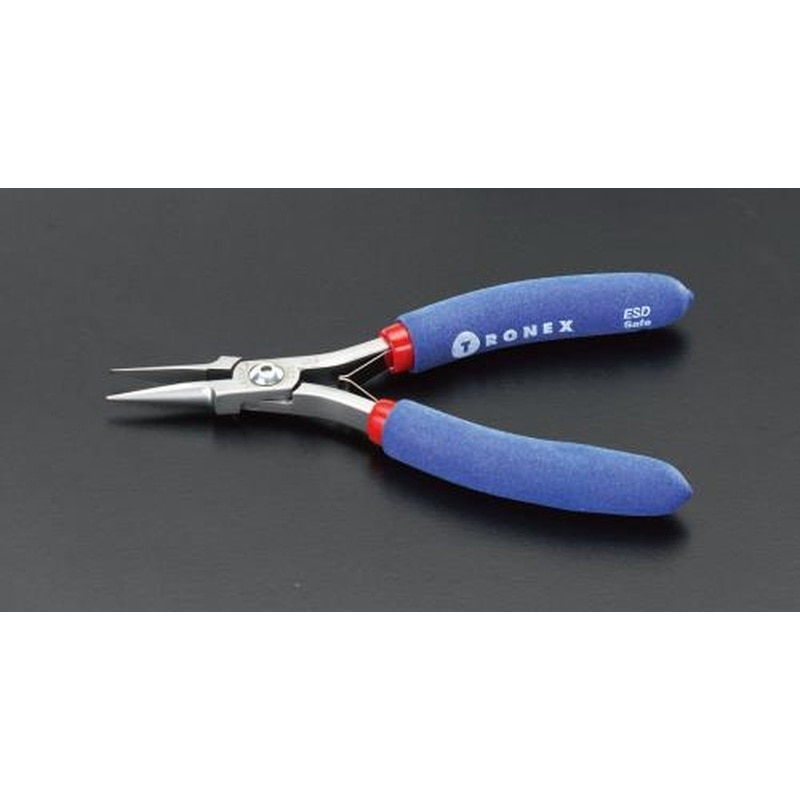 エスコ EA535B-2 136mm精密用プライヤー(ESD/半丸/バネ付) 1個(ご注文単位1個)【直送品】