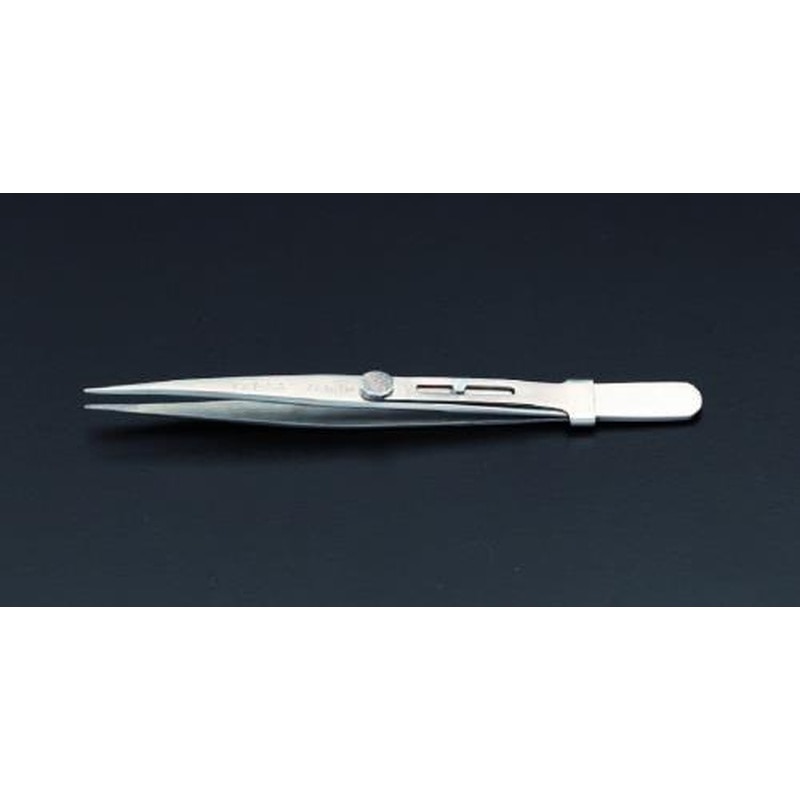 エスコ EA595AK-50 140mm/227ピンセット(スライドロック式/ステンレス製) 1個（ご注文単位1個）【直送品】