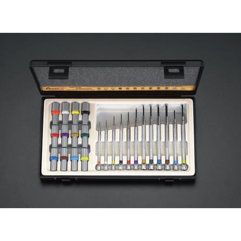 エスコ EA552GS 12本組［＋-Hex]ドライバー(精密/交換ビット付) 1個（ご注文単位1個）【直送品】