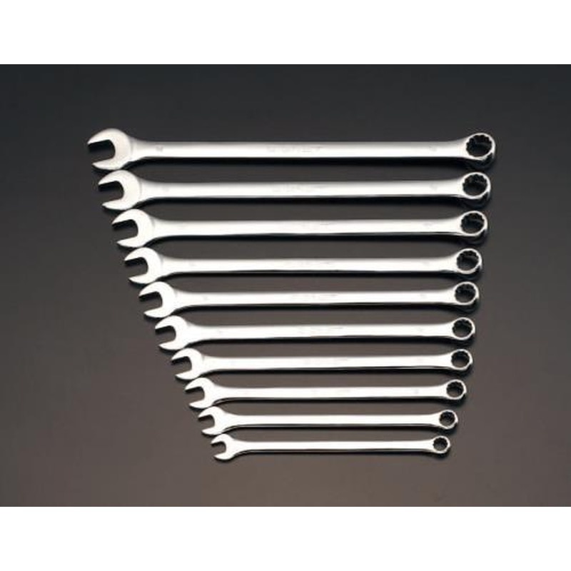 エスコ EA614CB 10本組/10-19mm片目片口スパナ(超ロング) 1個（ご注文単位1個）【直送品】